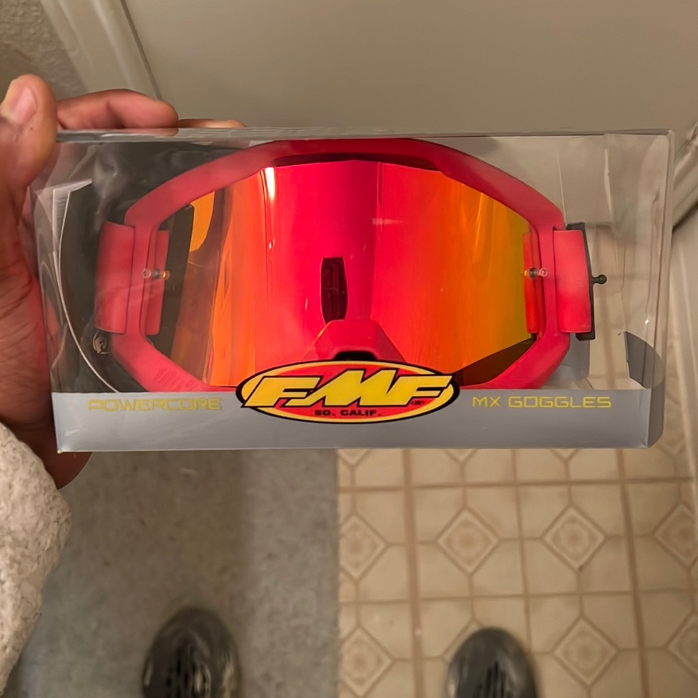 FMF PowerCore Goggles-Flame(Red Mirror)